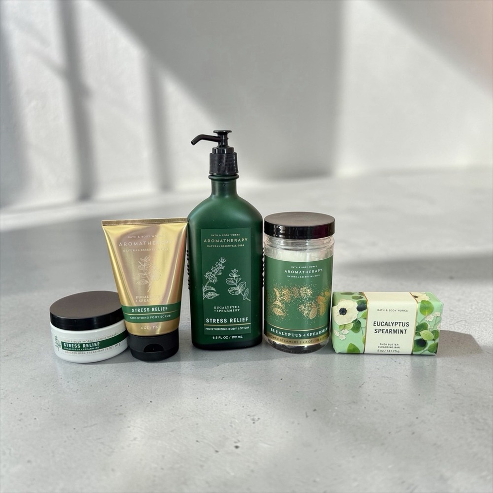 Bath & Body Works Aromatherapy Eucalyptus‎ Spearmint Lotion, Soap LOT OF 5 ITEMS